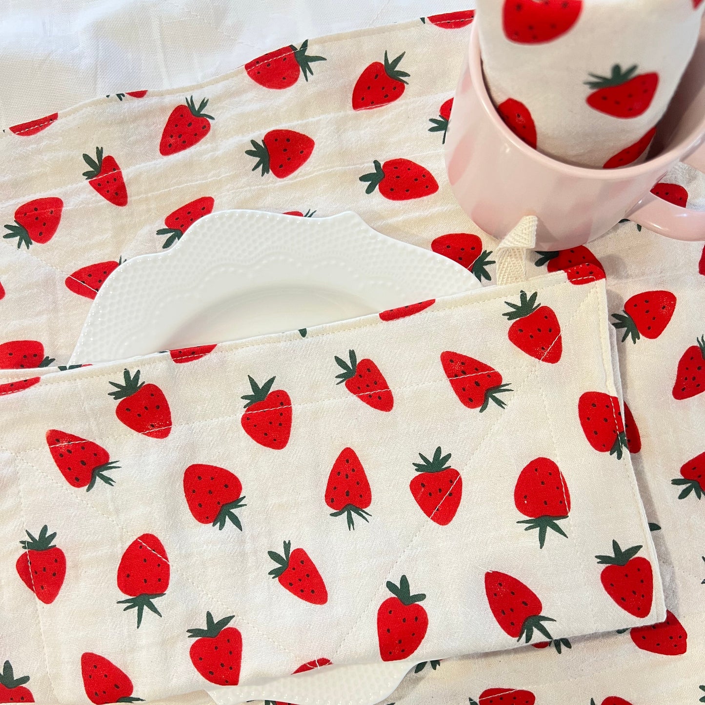 🎁 Gift Set 🎁 Handmade Double Cotton Gauze Apron &  Tea Towels