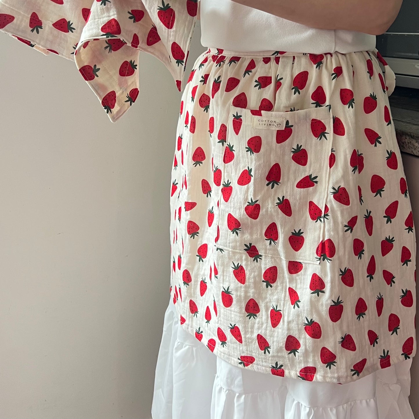 🎁 Gift Set 🎁 Handmade Double Cotton Gauze Apron &  Tea Towels